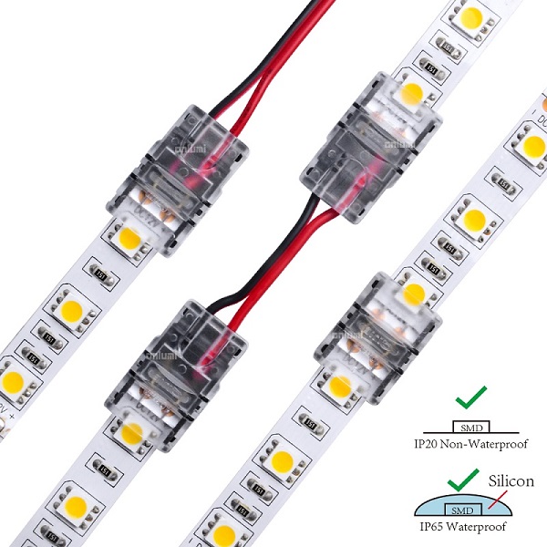 2 PIN LED Verbinder Strip zu Strip an Kabel Stecker für 10mm Streifen