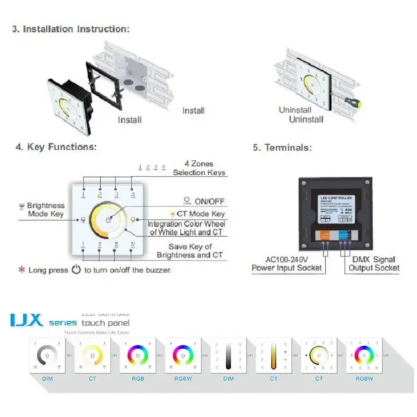 LTECH DX7 WiFi DMX Touch Panel