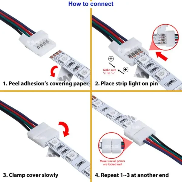 LED Strip Verbinder 4 PIN 10mm Streifen