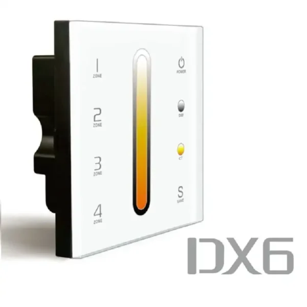 ltech dx6 dmx512 4 zones wall mounted glass touch panel dual color wire or wireless