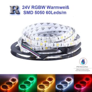 24V LED Strip RGBW Warmweiss 300 Leds SMD 5050 Streifen dimmbar