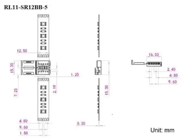 LED Verbinder 5 polig 12mm Streifen IP20 Masse