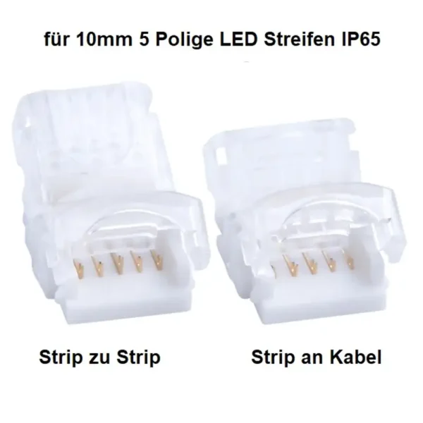 hippo m led verbinder 5 polig streifen stecker 10 mm rgbw lichterkette ip65