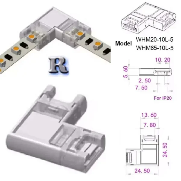 led strip verbinder 5 polig eckverbinder 10 mm rgbw streifen