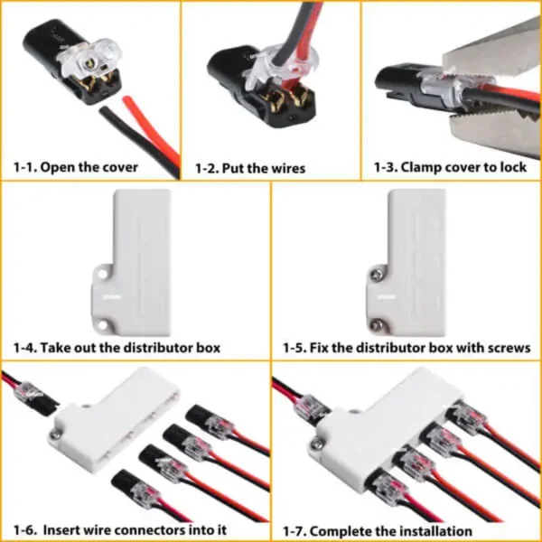 Draht Stecker Set Splitter Box Mit Stecker f r Audio Auto Moto Beleuchtung System 22 18AWG 2 4