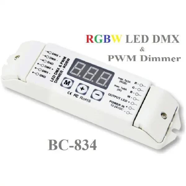 ltech bc 834 led dmx decoder 4 kanal rgbw controller