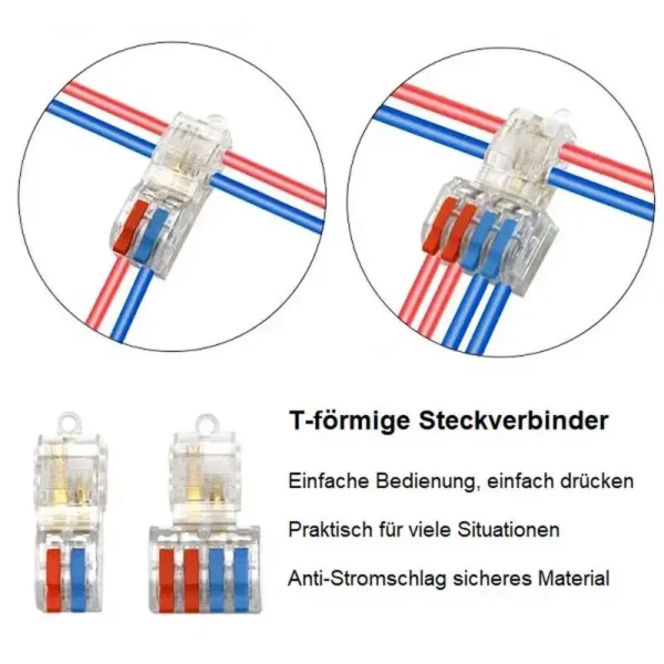 T-Typ Leiter Draht Kabel Klemmen Klammer 2/4 polig