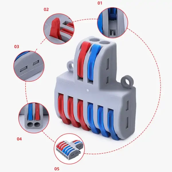 ryslux sp 62 kabelverbinder leiter kabel eletrische leitung draht splitter 2 zu 6 polig