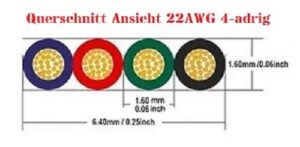 Litze Kupferdraht verzinnt 22AWG Querschnitt