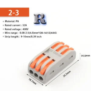 2-3 PIN Verbindungsklemme Lüsterklemme Push-In Kabelverbinder
