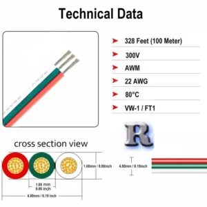 LED Kabel 3-polig Litze Kupfer Draht verzinnt