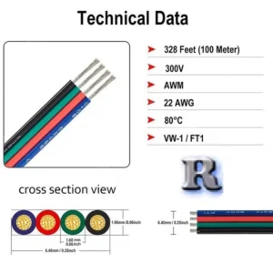 LED Kabel 4 adrig Litze Kupfer Draht verzinnt