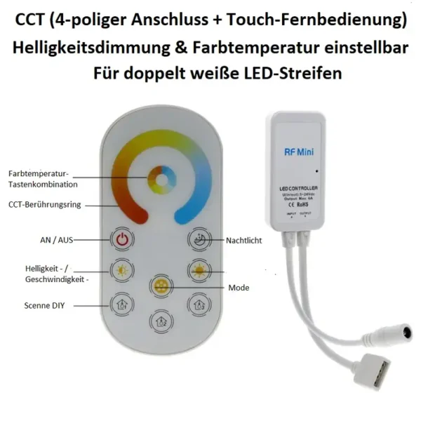 cct deutsch 2 4g mini fernbedienung mit streifen strip controller kabellos