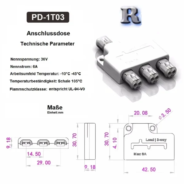 LED Kabel Verteiler Box 3-fach Daten