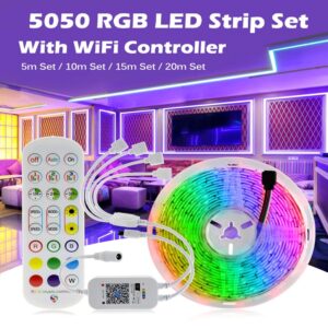 RGB LED Stripe SET 5m 10m 15m 20m mit Fernbedienung Music Controller