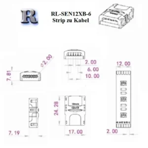 LED Verbinder 6 polig 12 mm