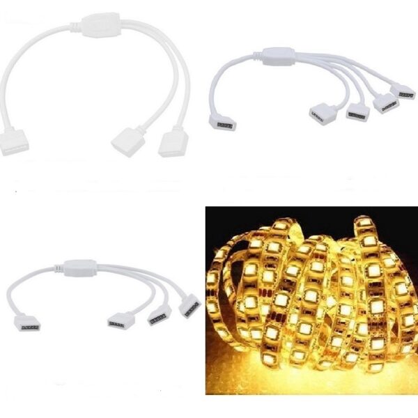 4 PIN LED Splitter Verteiler Kabel Adapter für 4 polige RGB Strip Streifen