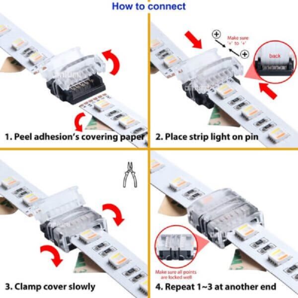 6 PIN LED Streifen Verbinder Strip zu Strip an Kabel Stecker Anschluss