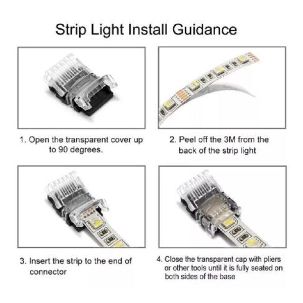 LED Verbinder Eckverbinder Strip zu Strip Kabel an Streifen 2 4 5 6 Pin 10/12 mm