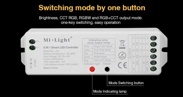 LED Strip Controller LS2 5in1 RGB+CCT Streifen 2.4G Dimmer MiBoxer MiLight