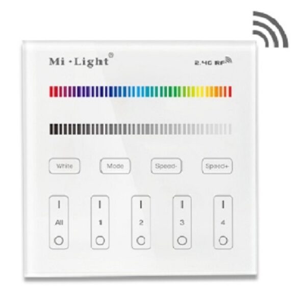 LED Wandschalter Kabellos RGB RGBW 2.4G 4 Zonen Touch Panel Controller