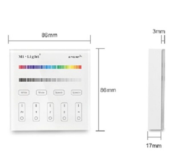 LED Wandschalter Kabellos RGB RGBW 2.4G 4 Zonen Touch Panel Controller