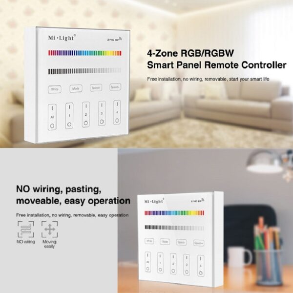 LED Touch Panel 2.4G WIFI RGBW Controller Mi-Light T3